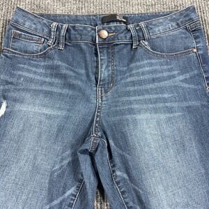 1822 Denim Skinny Jeans Women Size 14 Blue Distressed Raw Hem CJ8M1176F3